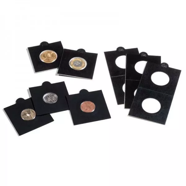 Cartones de monedas MATRIX, negro, diámetro 25 mm, autoadhesivos, 1.000 unidades