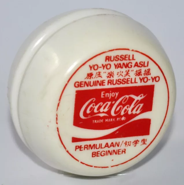 1970 Japan Coca COKE Cola BEGINNER Genuine Russell Yo-Yo Yang Asli WHITE