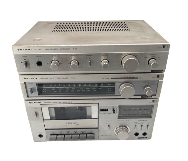 Vintage Sanyo "System 10" Triple Deck A10, D10, T 10L Refurbished Working Stereo