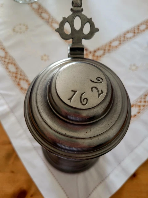 Zinnhumpen mit Deckel 1626, 95% Zinn, sehr guter Zustand