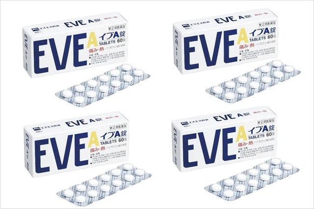 4 cajas EVE A 60 tabletas para alivio del dolor de cabeza Japón