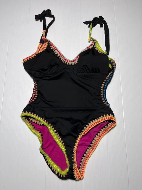 Bar III Swimsuit Size XL Womens Multicolor One Piece Backless Straps (I1)