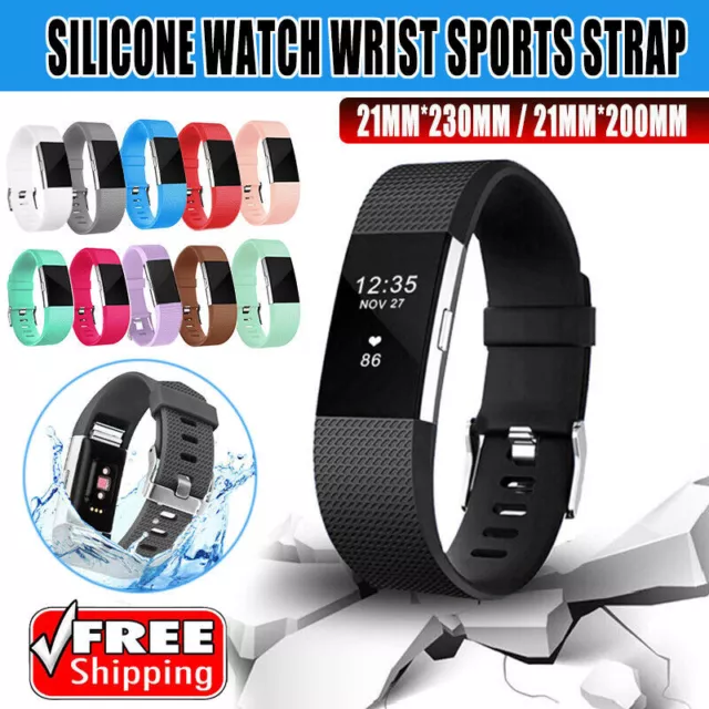 Silicone Watch Wrist Sports Strap For Fitbit Charge Band Wristband Replacement