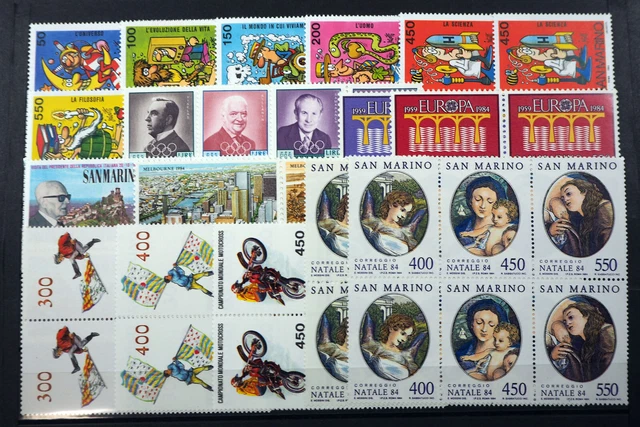 1984 San Marino; 44 komplette Jahrgänge ohne Bl.9, **/MNH, ME 902,- 2