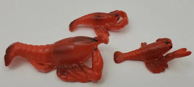 Hi Style 3 Piece Red LOBSTER Bone China by Bridge Japan in Box Vtg Sea Ocean