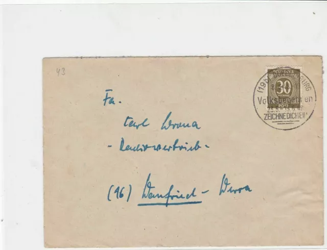 germany 1948 allied occupation stamps cover ref 18676