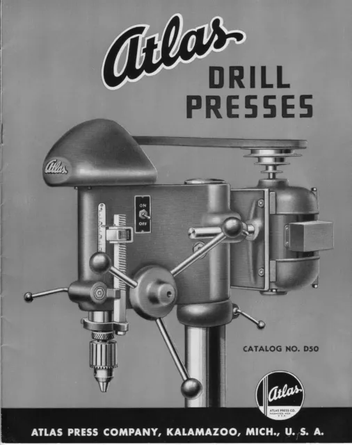 CD Drill Presses Instructions Manual Fits 1949 Atlas