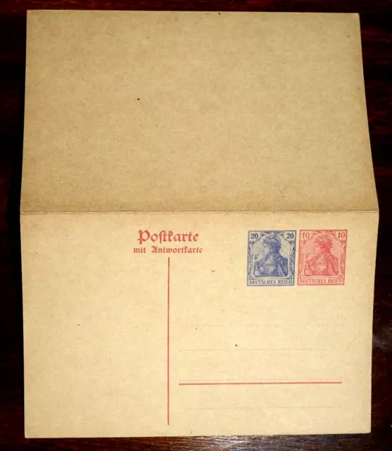 Ganzsache Deutsches Reich Postkarte Zudruck Germania  Michel PZP 27