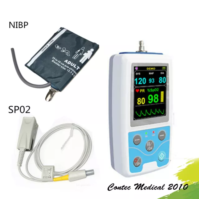 portable 24 HEURES, Moniteur du patient BP NIBP,MAPA,SPO2,PR, CONTEC CE PM50