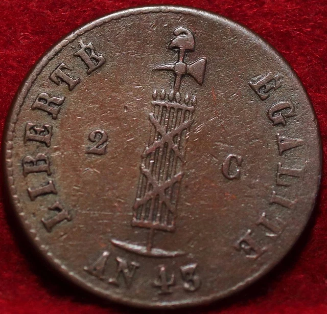 1846 Haiti 2 Centimes Foreign Coin