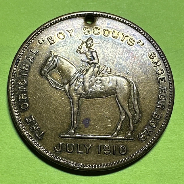 BOY SCOUTS Membership Emblem Good Luck Token Swastika Excelsior Shoe July 1910