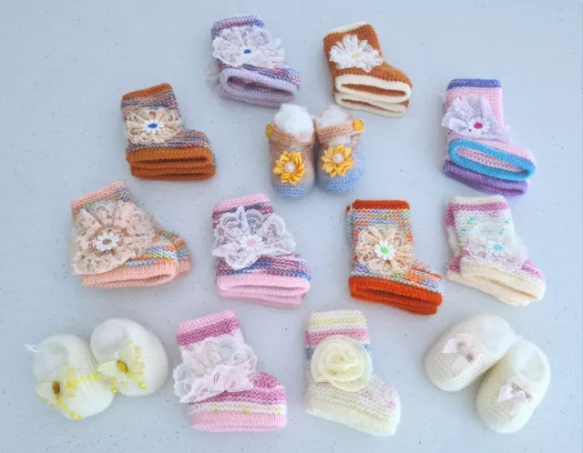 Bulk Hand Knitted Baby Booties