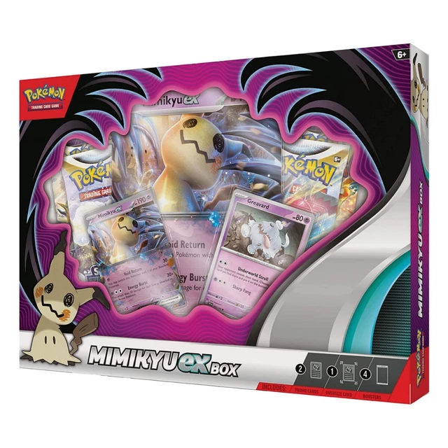 Pokemon TCG Mimikyu Ex Sammlung Verpackung 4 Booster Packs 3 Promos Brandneu Ovp