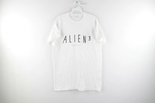 Vtg 90s Mens Medium 1992 Alien 3 Science Fiction Spell Out Movie T-Shirt White