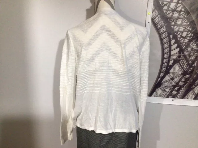 Simply Vera Wang White Long Sleeve Sheer Front Open Cardigan Sweater XL 3