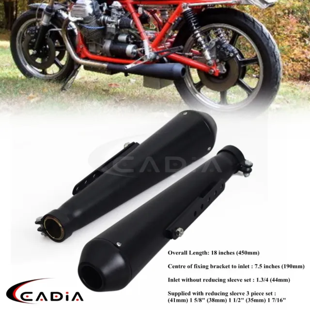 Reverse Cone Megaphone Exhaust Muffler Pipes For Harley Chopper Bobber 35-41mm