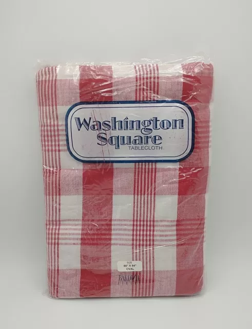 Gingham Red Check Cafe Bardwil Linen Tablecloth Oblong Washington Square