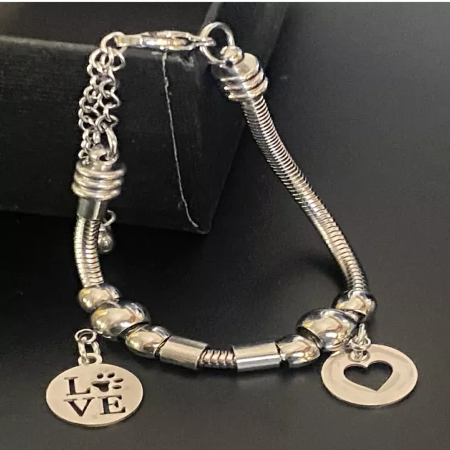 Bracciale tipo pandora da donna con charms in acciaio inox braccialetto snake di