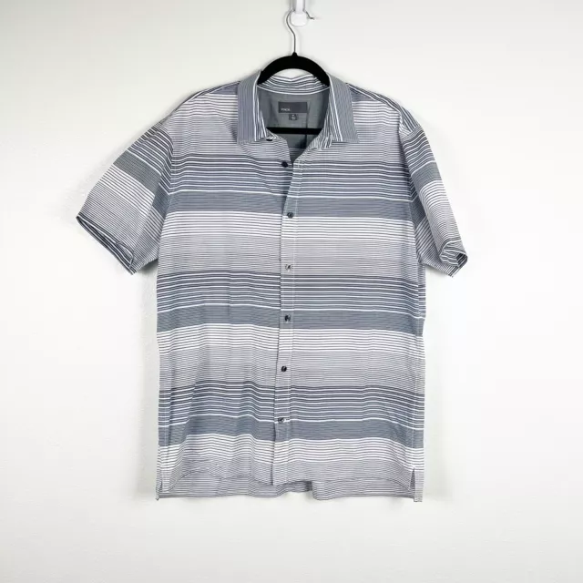 Vince Mens Short Sleeve Button Up Cotton Striped Shirt Sz XXL