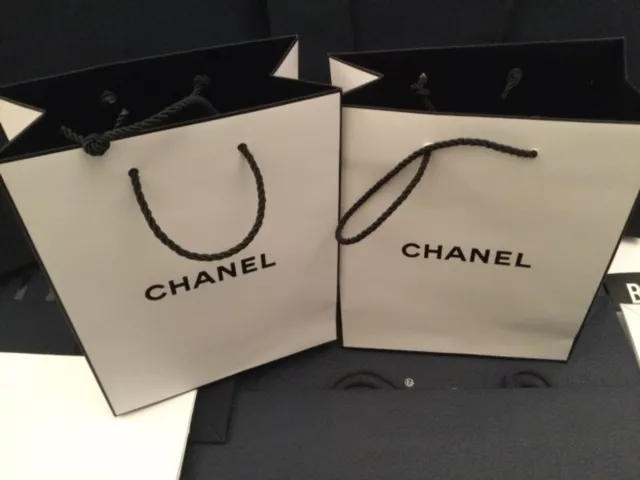 CHANEL SMALL PAPER Carrier Gift Bag x 2 - ORIGINAL 23 X 18 X 9cm