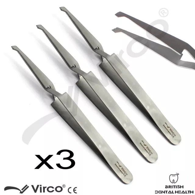 3X Bracket Holding Tweezers Reverse Action Bracket Placer Ortho Dental Tools