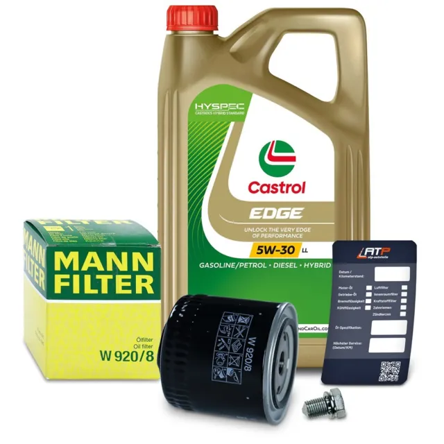 Mann-Filter Oil Filter+5 L Castrol Edge 5W-30 Ll For Skoda Felicia 2 1.9 98-01