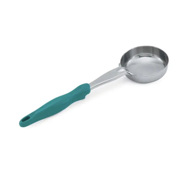 Vollrath (6433655) 6 oz Stainless Steel Solid Spoodle Utensil Teal Spoon Scoop