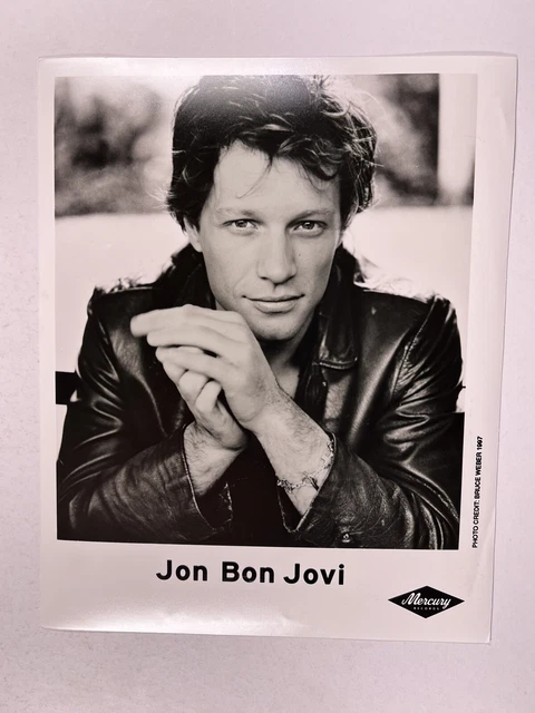 PHOTO ORIGINALE NOIR Et Blanc De Jon Bon Jovi Promotion Presse ...