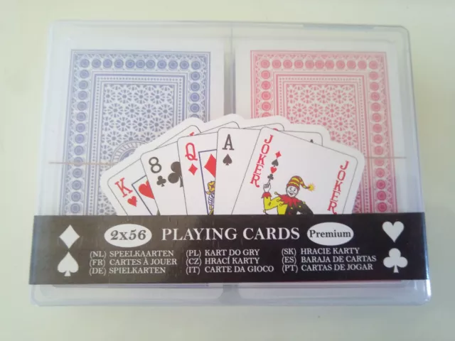 Poker Karten 2er Set Romme Spielkarten Kartenspiel Skat Bridge 56 Blatt NEU&OVP