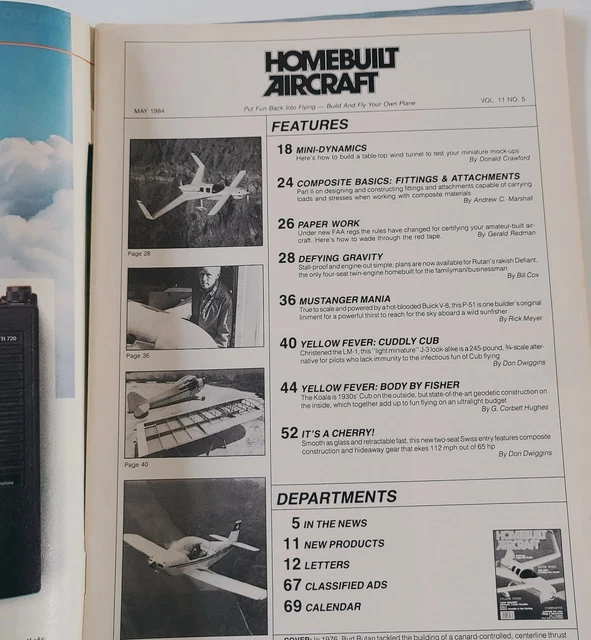 HOMEBUILT AIRCRAFT MAGAZINE Issue May 1984 Vol 11 Number 5 £11.17