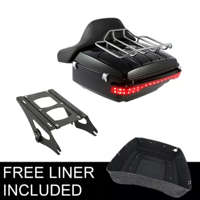 King Pack Trunk Pad LED Tail Light Fit For Harley Tour Pak Street Glide 2014-23