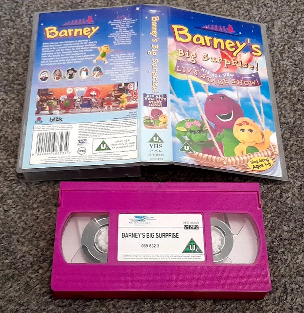 Barney The Dinosaur Barney S Big Surprise Live Show Pal Vhs Video Kids Barney The Dinosaur Barney S Big Surprise Live Show Pal Vhs Video Kids