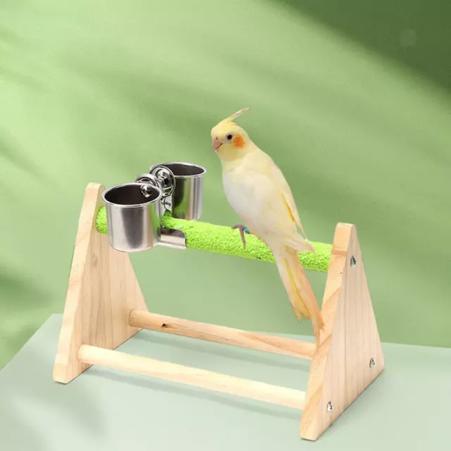 Pet Parrot Playstand W/Food Cup Exercise Activity Center Training for Finch