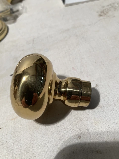 Solid bright Brass Knob Set 1 3/4" Round -privacy