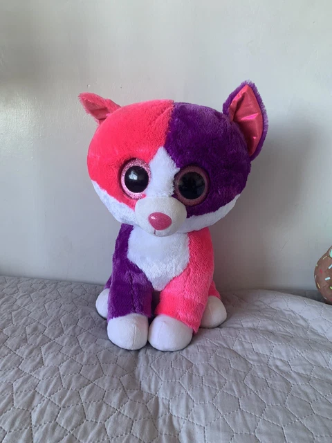 RARE TY LARGE Pellie the Pink and Purple Cat Beanie Boo 15.00 PicClick UK