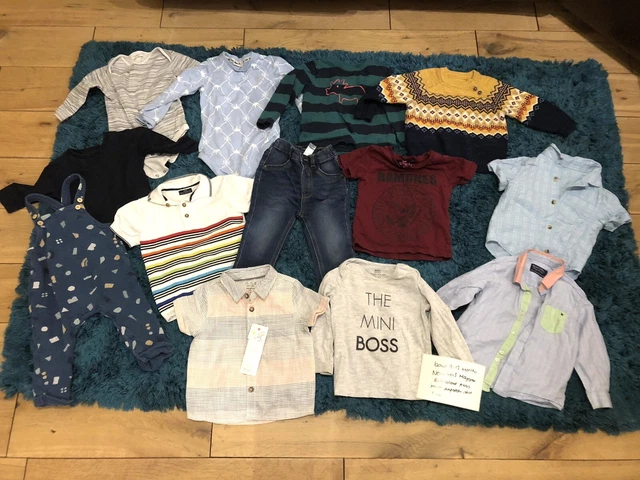 Boys age 9-12 months bundle clothes Next M&S mayoral river island jeans tops