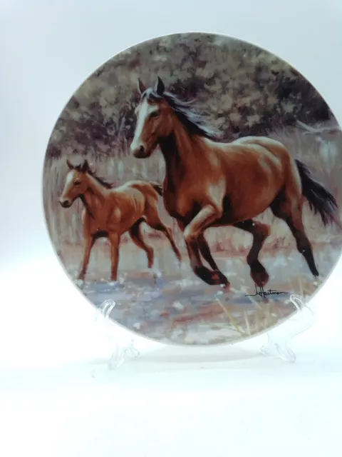 Tone World 2001 Hautman Brothers Collector  Plate 8 1/4" Horse & Foal Beautiful