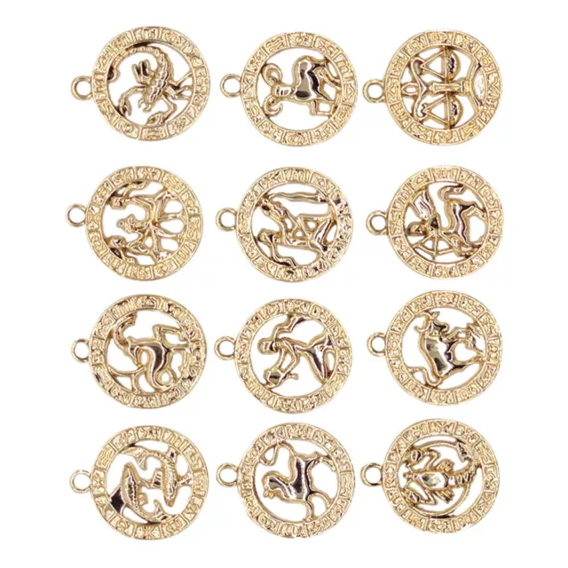 12 Pcs Sternzeichen-Anhänger Hängende Ornamente Buchstabe Eine Halskette