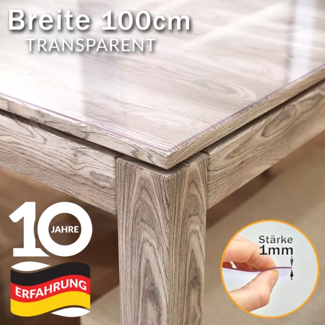 Tischdecke transparent Tischfolie Tischschutz Schutzfolie Folie PVC 100cm 1mm