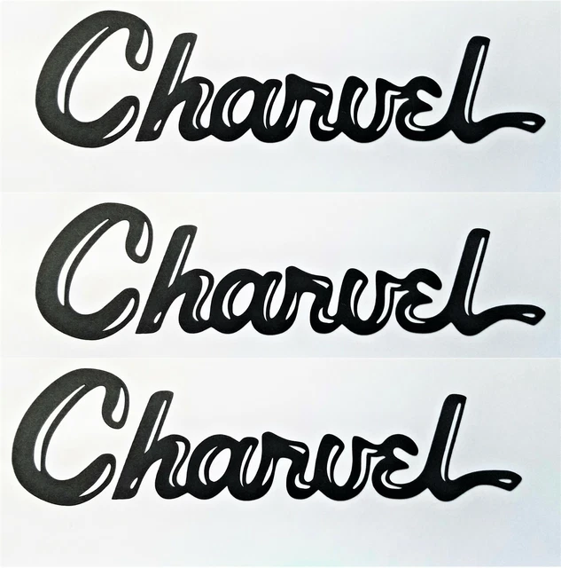 CHARVEL GUITAR HEADSTOCK Toothpaste Logo, OEM DieCut Vinyl Decal Matte