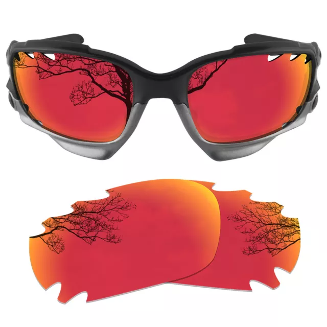 Dynamix Polarized Fire Red Replacement Lenses for Oakley Jawbone Racing Jacket