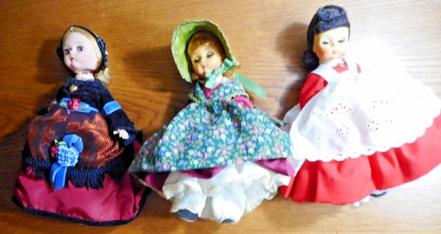 3 MADAME ALEXANDER 8" DOLLS Aunt March, Jo, Denmark