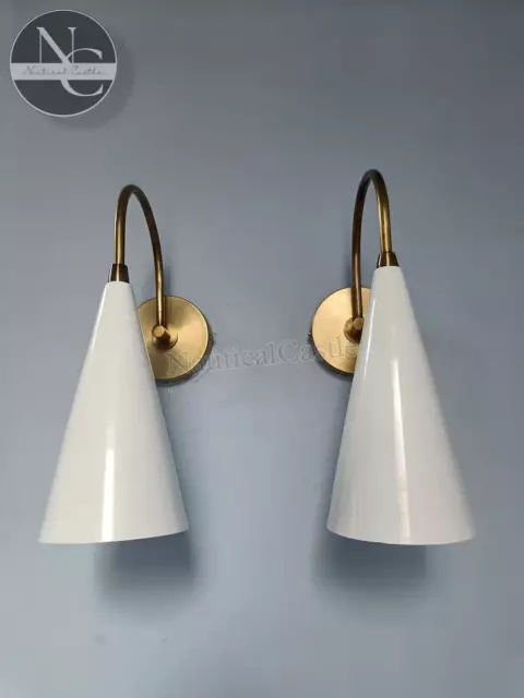 Set of Pair Eyeball Washroom Focas Light Brass Wall sconces Mid century Lamp