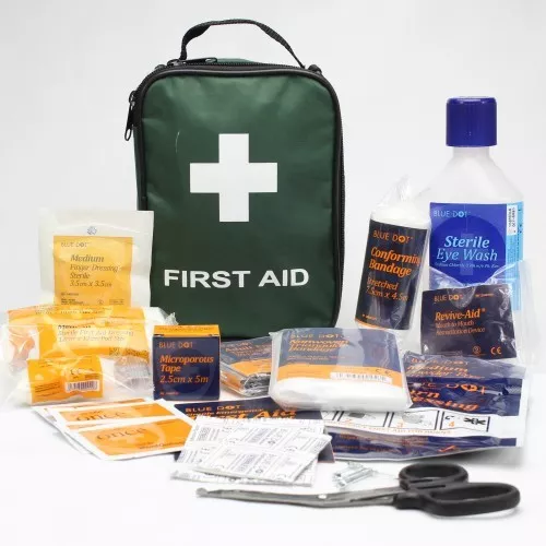 BS-8599-1 Compliant Small Workplace Travel First Aid Kit in Bag or Box