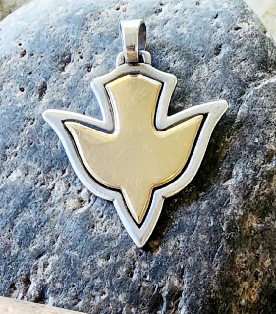 JAMES AVERY RARE and Retired 14kt Gold and .925 Silver Descending Dove ...