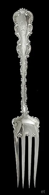 Antique Whiting Louis XV 1891 Sterling Silver Serving Fork K MONO