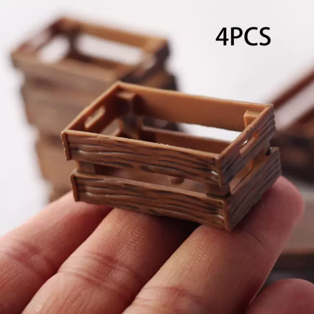 4 pezzi scatola di legno per casa delle bambole in scala 1:6, giochi di
