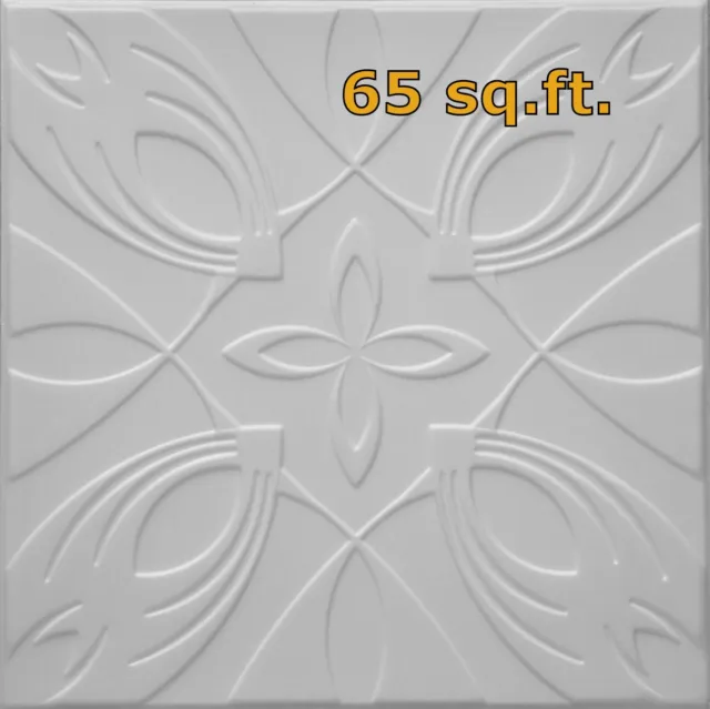 Styrofoam Decorative Ceiling Tile #RM80 (24 tiles ~65sq.ft) popcorn cover