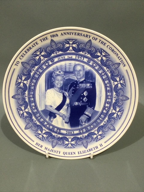 Wedgwood Queen Elizabeth II  Anniversary Coronation Plate 50th
