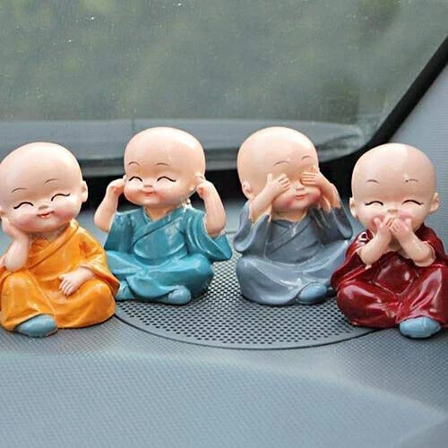 Indiano Tradizionale Resina Carino Kung Fulittle Sorridente Buddha Multicolore S